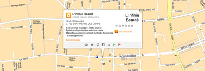 Plan pour se rendre à l'Infinie Beauté